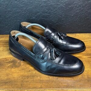 Johnston & Murphy Signature Series 15-7065 Black Leather Tassel Loafers Mens 10M